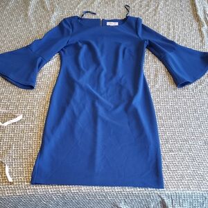 Jessica H (Jessica Howard) Royal Blue Bell Sleeve Sheath Dress - Size 8
Descript